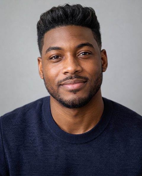 Modern quiff — AI makeover example on a sample photo